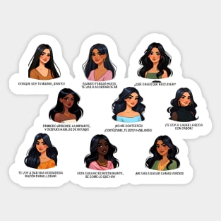 Los dichos de mama en español - Mama Hen Latino Hispanic Mother Quotes in Spanish Sticker